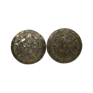 Vintage 925 Sterling Silver Mexican Alpaca Mayan Sun God Cufflinks